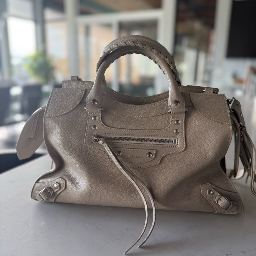 Balenciaga Women's Beige Leather Satchel Price $750